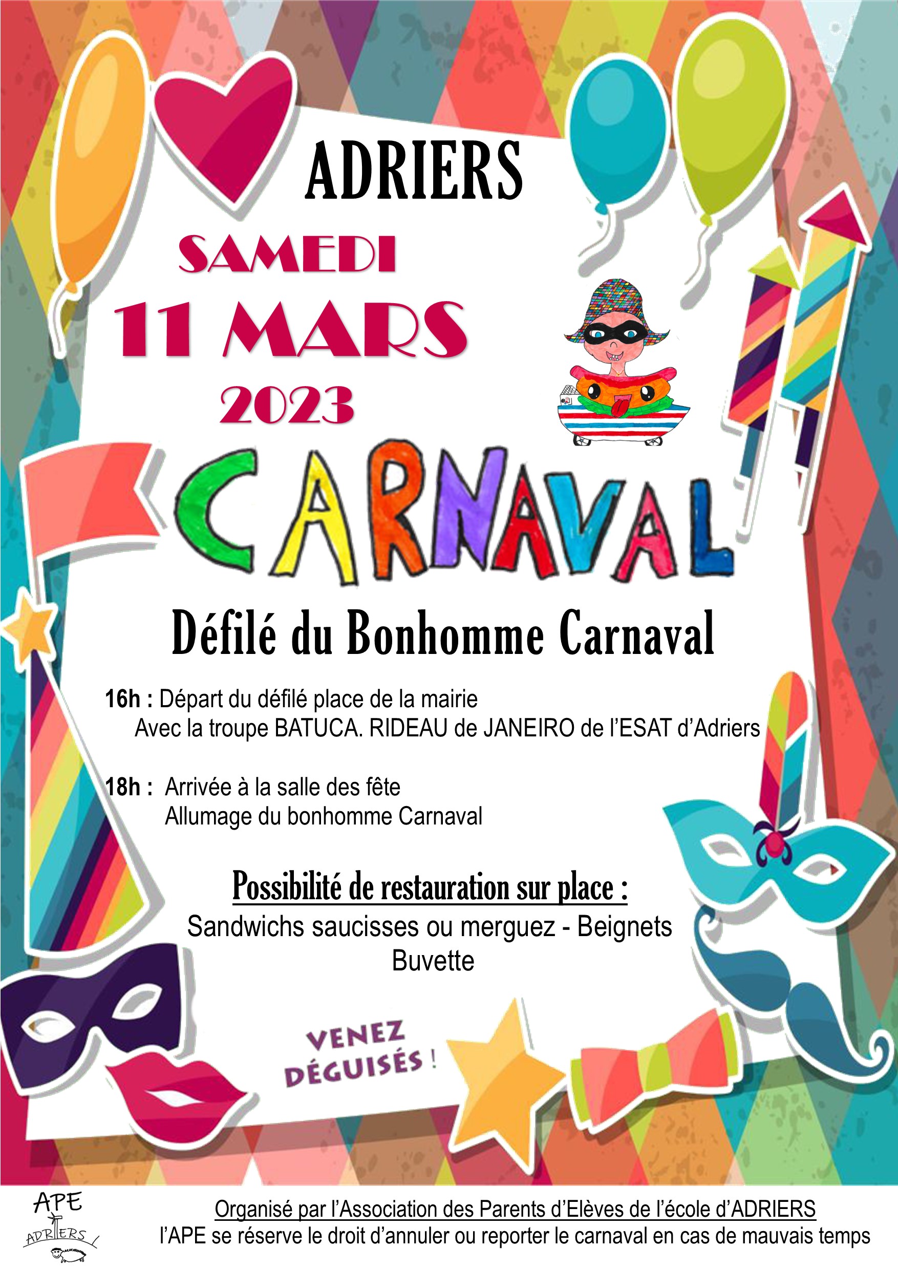 affiche carnaval 2023